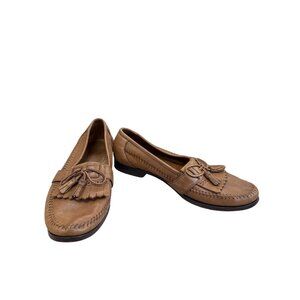 Frye Mens Brown Leather Tassel Slip-On Loafers Size 12D